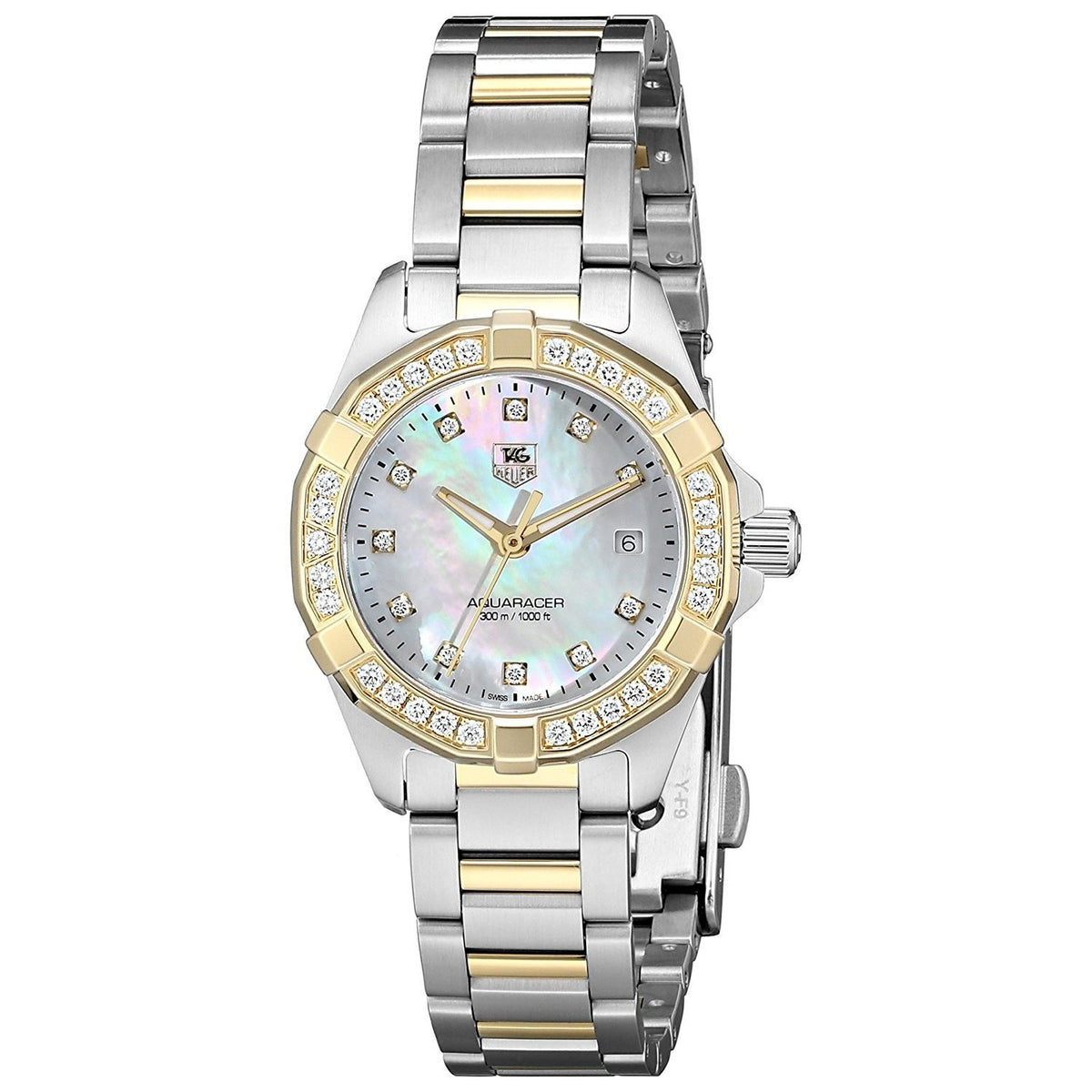 Tag Heuer Women&#39;s WAY1453.BD0922 Aquaracer Diamond Two-Tone Stainless Steel Watch
