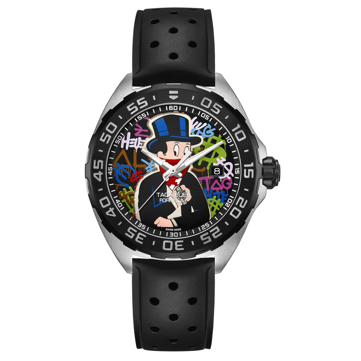 Tag Heuer Men's WAZ1117.FT8023 Formula 1 Alec Monopoly Limited Black Rubber Watch