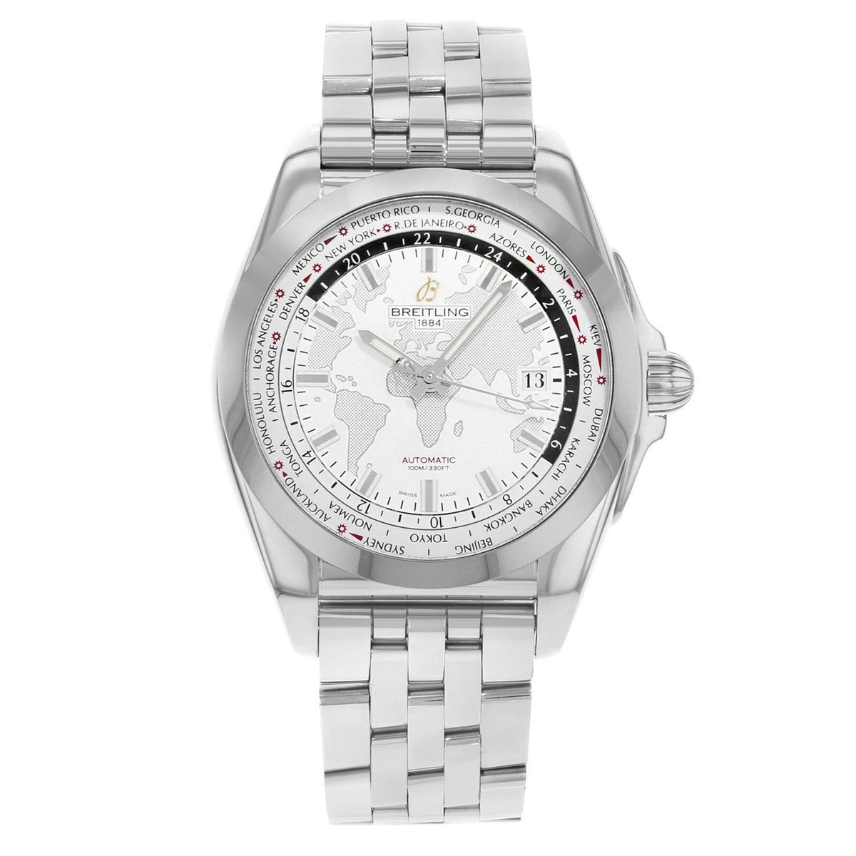 Breitling Men&#39;s WB3510U0-A777-375A Galactic Unitime Stainless Steel Watch