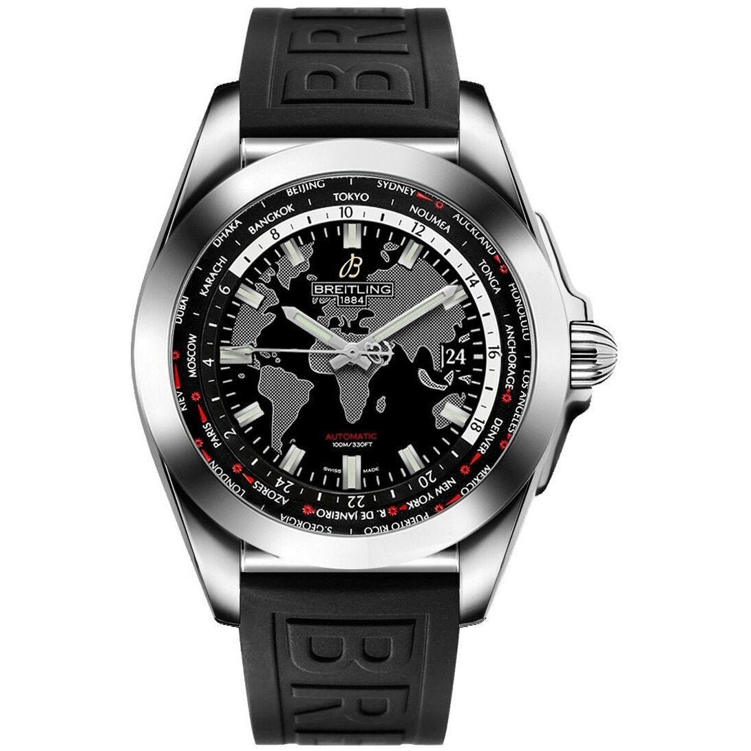 Breitling Men's WB3510U4-BD94-153S Galactic Unitime Black Rubber Watch