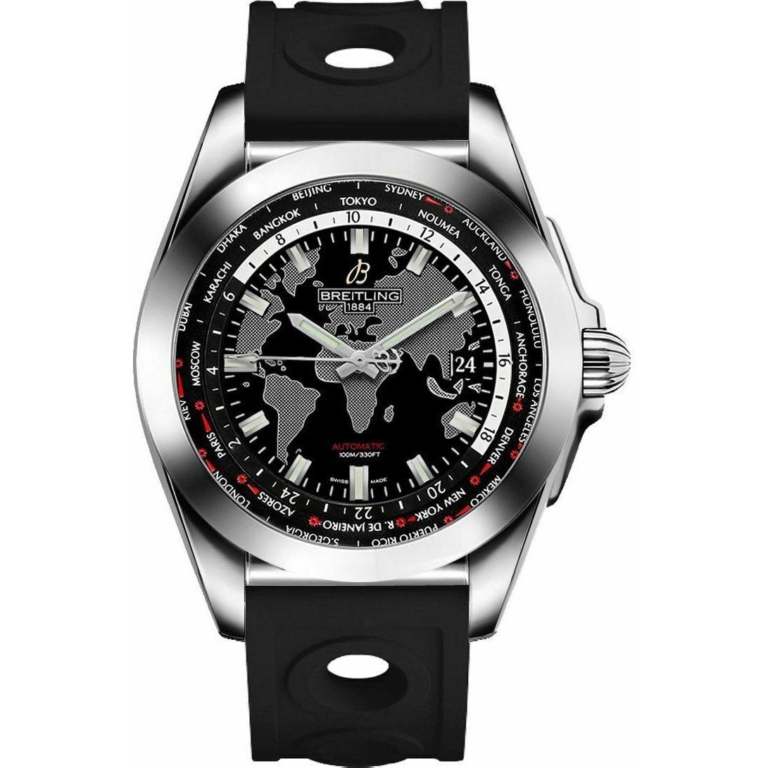 Breitling Men&#39;s WB3510U4-BD94-227S Galactic Unitime Black Rubber Watch