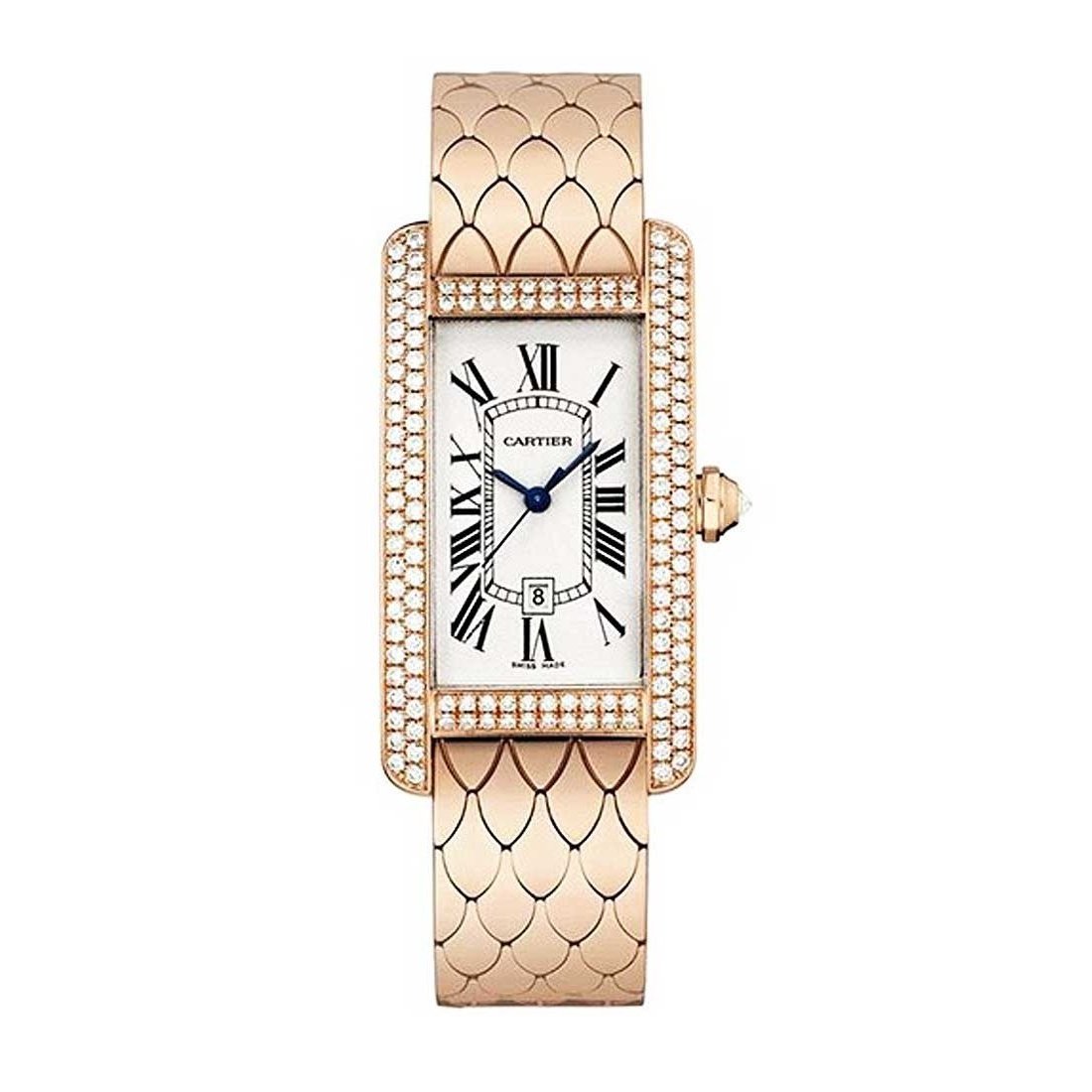 Cartier Women&#39;s WB710010 Tank Rose Gold-tone Stainless Steel Watch