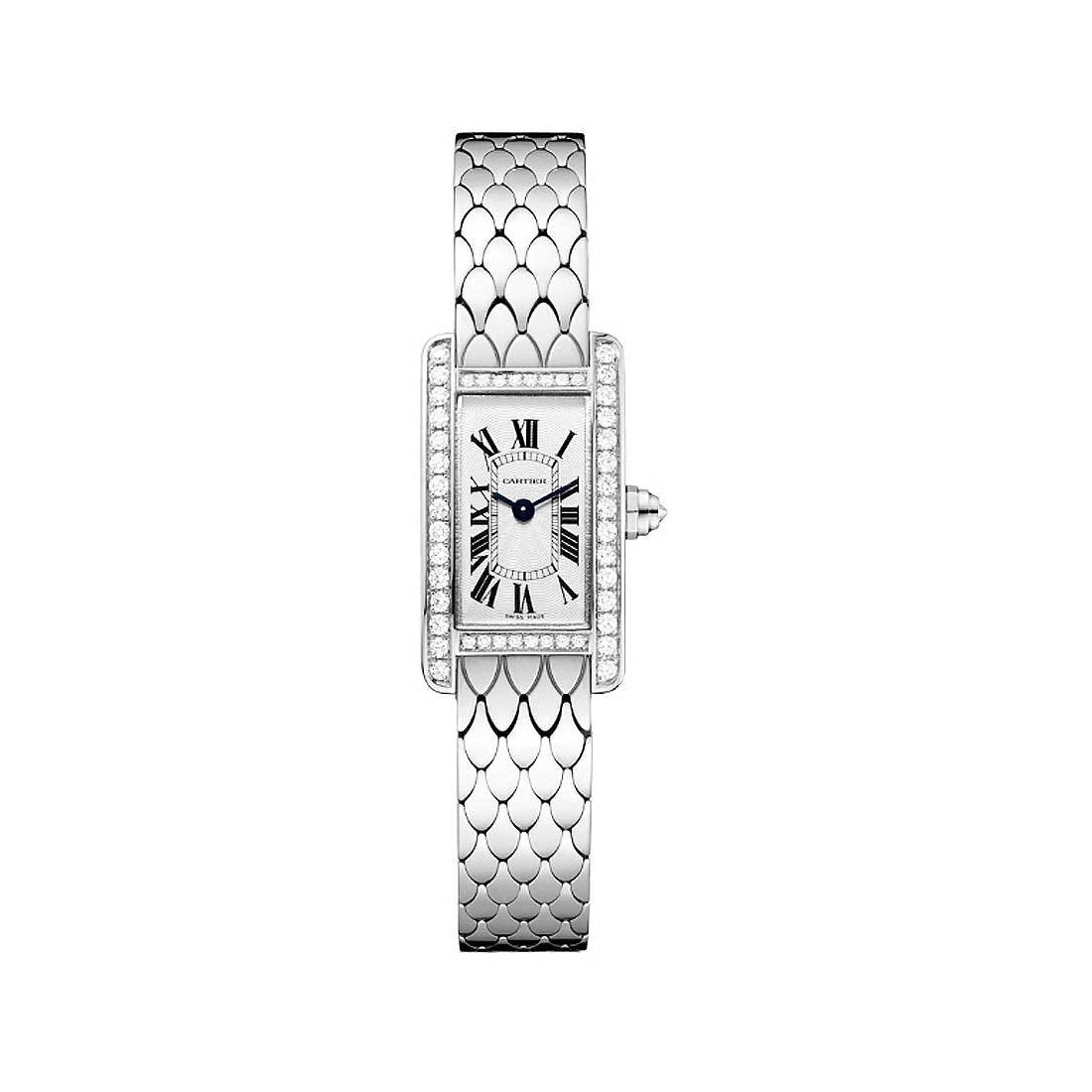Cartier Women&#39;s WB710013 Tank White Gold-Tone Stainless Steel Watch