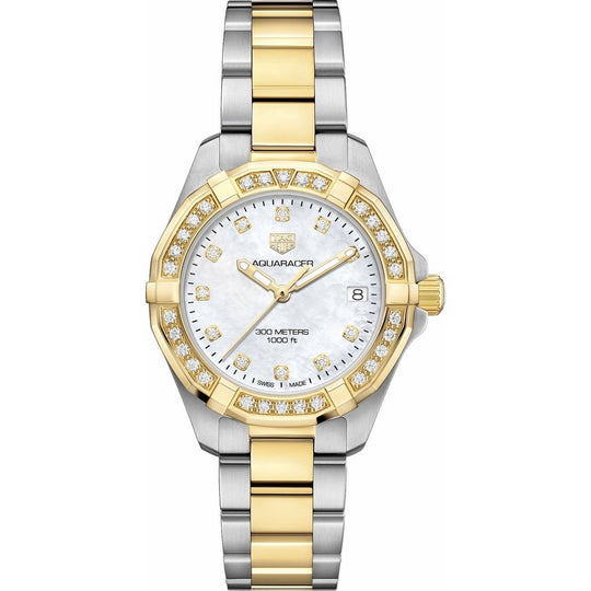 Tag Heuer Women's WBD1323.BB0320 Aquaracer Diamond Two-Tone Stainless Steel with 18kt Yellow Gold-plated Watch