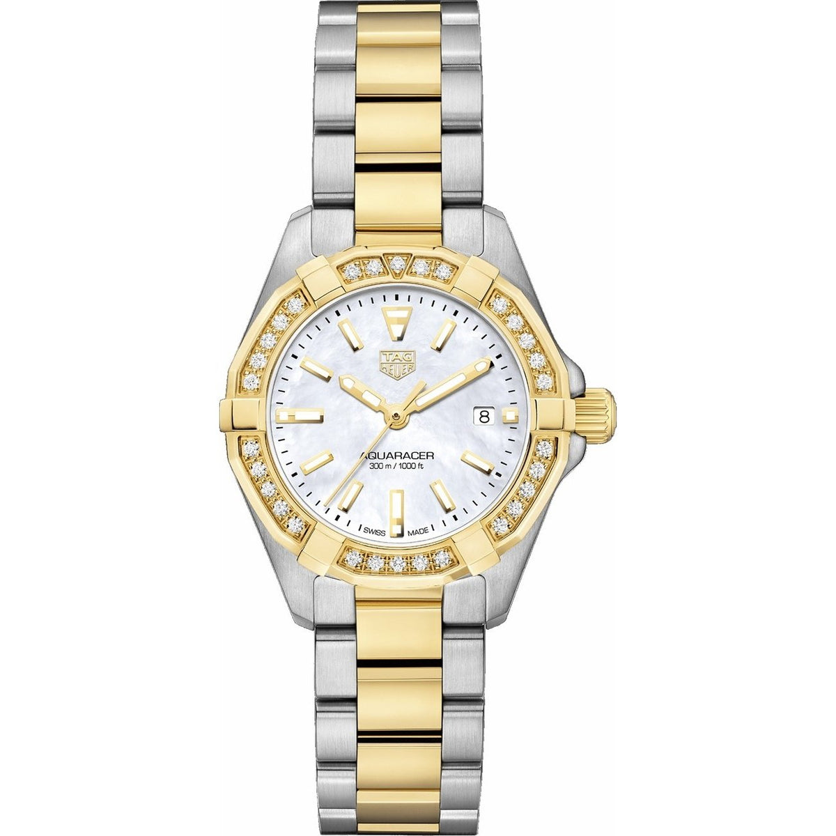 Tag Heuer Women&#39;s WBD1421.BB0321 Aquaracer 18kt yellow gold diamond Two-Tone Stainless Steel and Gold Watch
