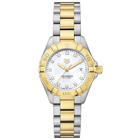 Tag Heuer Women's WBD1422.BB0321 Aquaracer 18kt yellow gold diamond Two-Tone Stainless Steel and Gold Watch