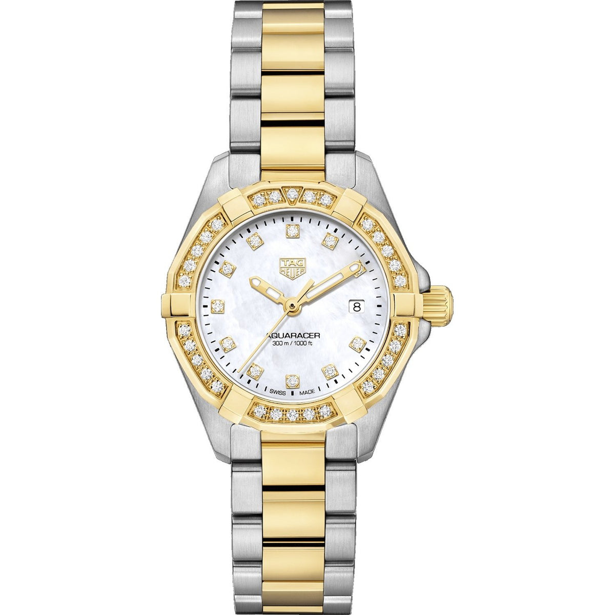 Tag Heuer Women's WBD1423.BB0321 Aquaracer Diamond Two-Tone Stainless Steel and 18kt Yellow Gold-plated Watch