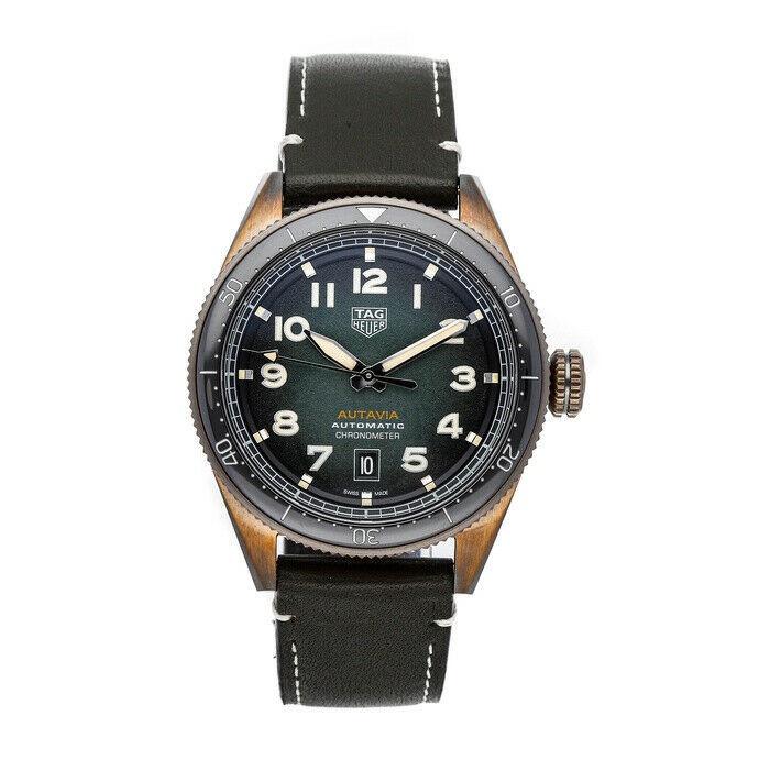 Tag Heuer Men's WBE5190.FC8268 Autavia Green Leather Watch