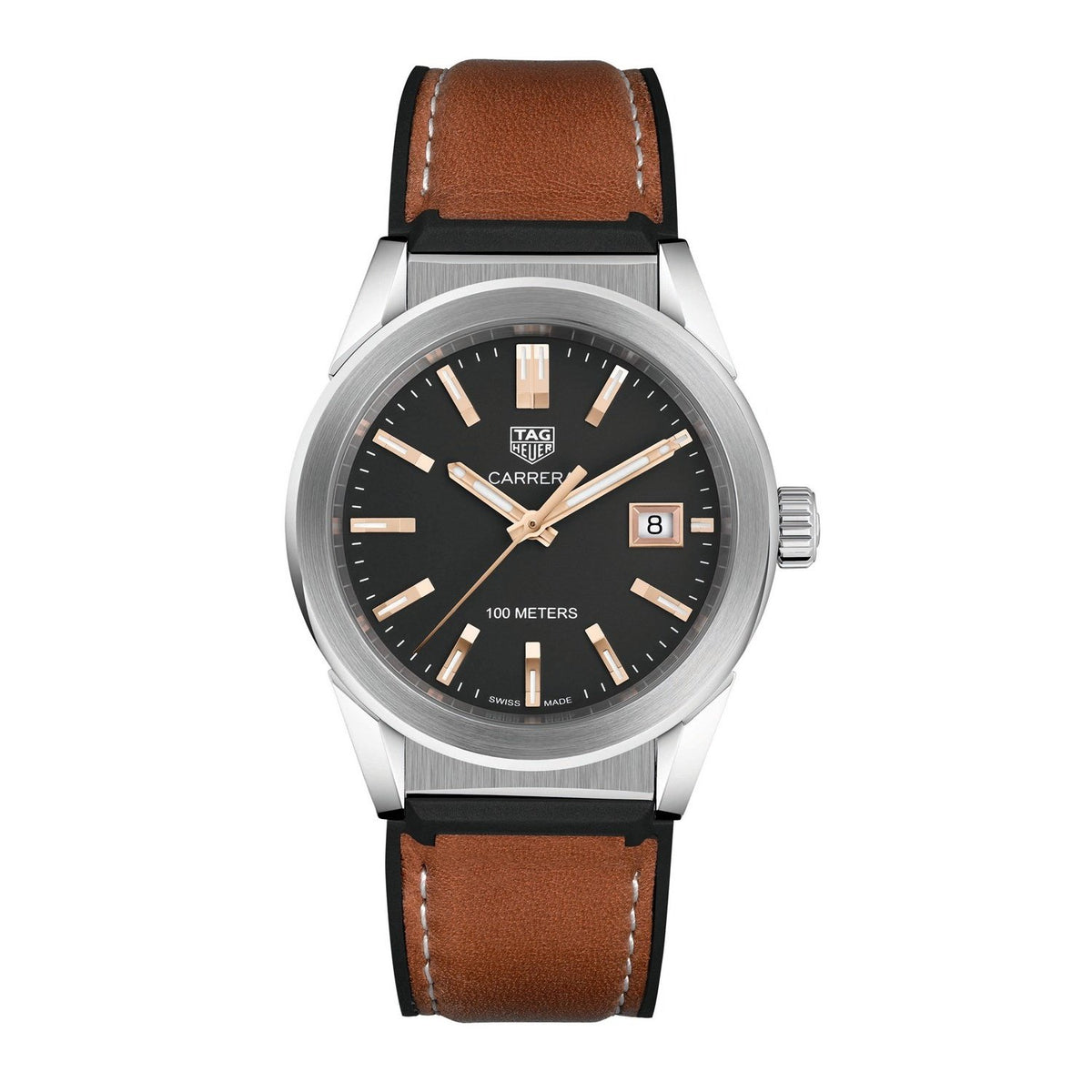 Tag Heuer Unisex WBG1311.FT6116 Carrera Brown Rubber with Leather Lining Watch