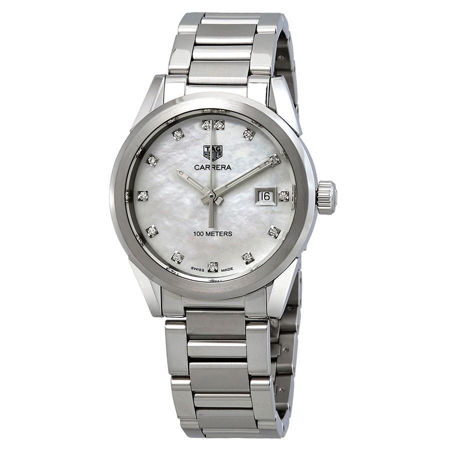 Tag Heuer Women&#39;s WBG1312.BA0758 Carrera Diamond Stainless Steel Watch
