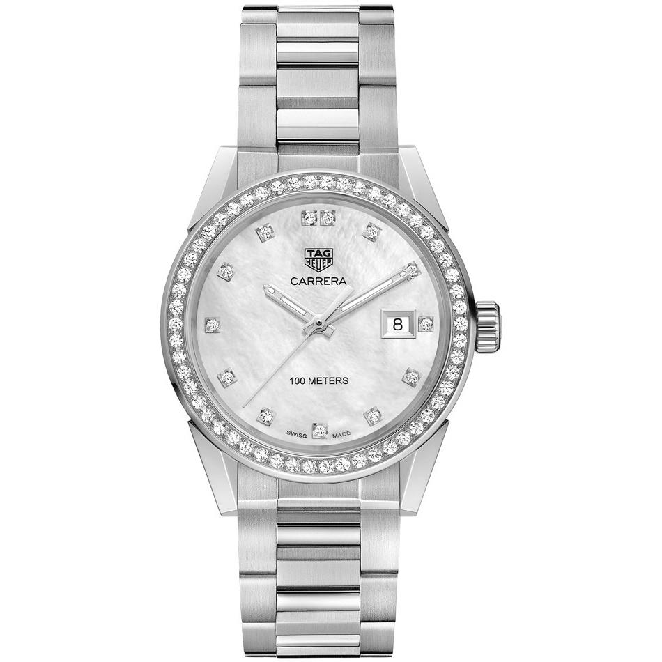 Tag Heuer Women&#39;s WBG1315.BA0758 Carrera Diamond Stainless Steel Watch