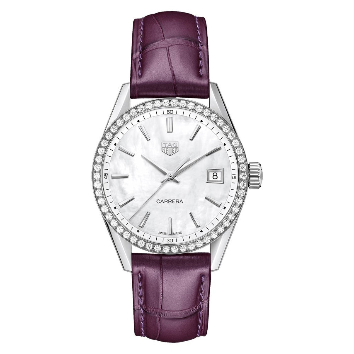 Tag Heuer Women&#39;s WBK1316.FC8261 Carrera Purple Leather Watch