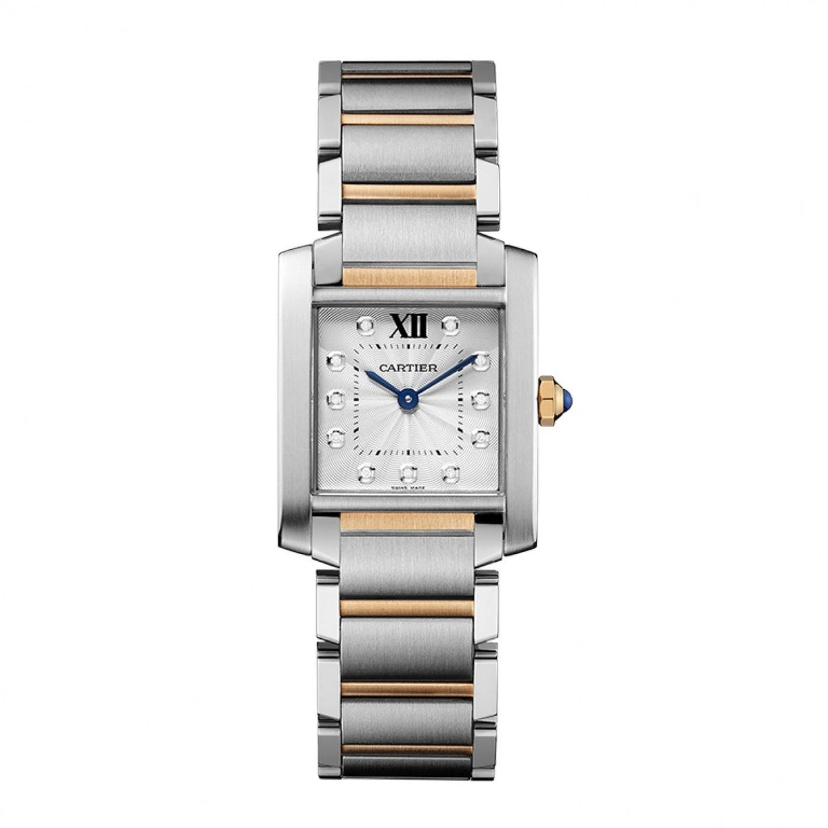 Cartier Women&#39;s WE110005 Tank Diamonds Two-Tone Stainless Steel Watch