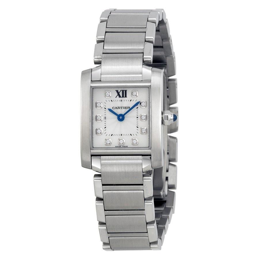 Cartier Women&#39;s WE110006 Tank Francaise Diamond Stainless Steel Watch