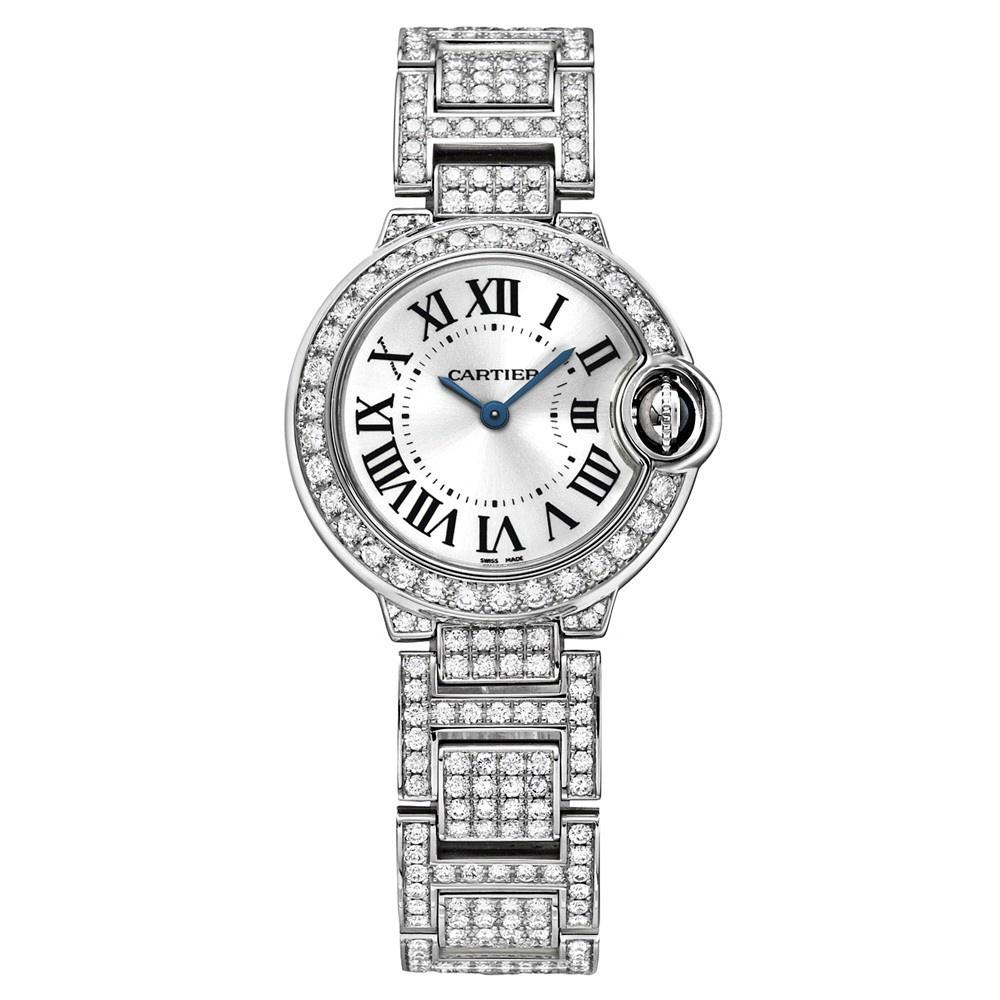 Cartier Women's WE9003ZA Ballon Bleu White Gold-Tone Stainless Steel with Sets of Diamond Watch