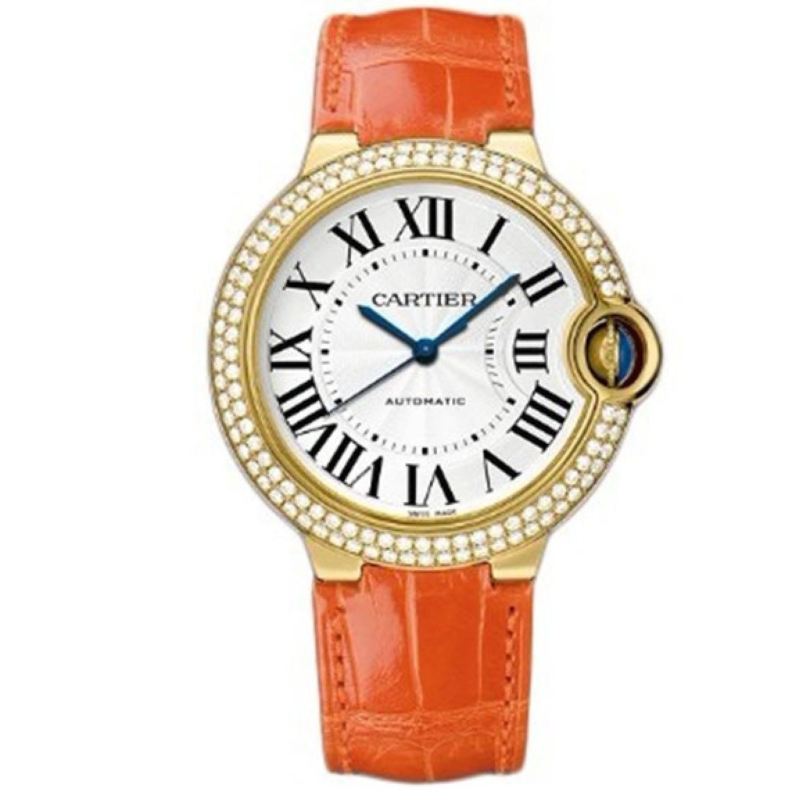 Cartier Women's WE900451 Ballon Bleu Orange Leather Watch