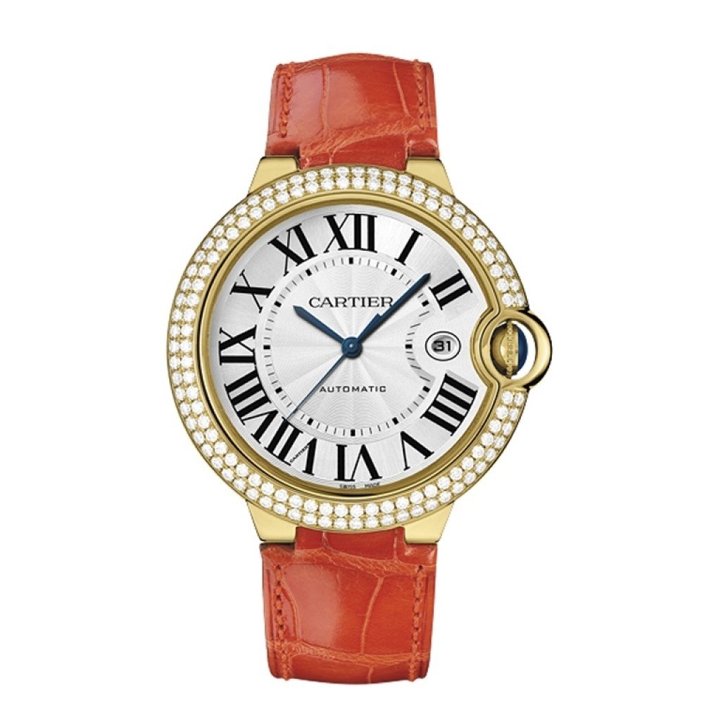 Cartier Men's WE900751 Ballon Bleu Orange Leather Watch
