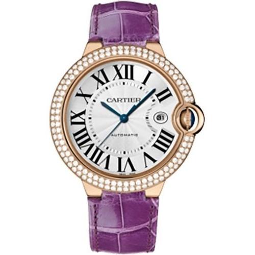 Cartier Men's WE900851 Ballon Bleu Purple Leather Watch