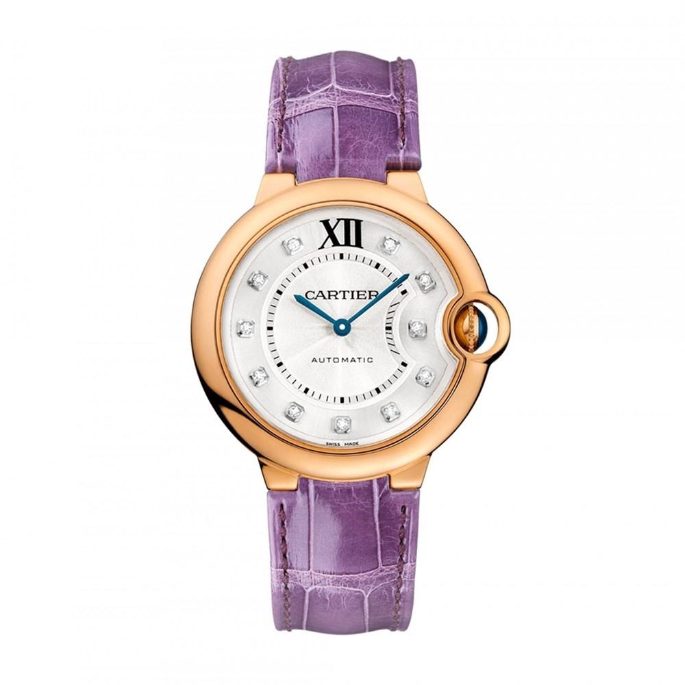 Cartier Women's WE902028 Ballon Bleu Diamonds Purple Leather Watch