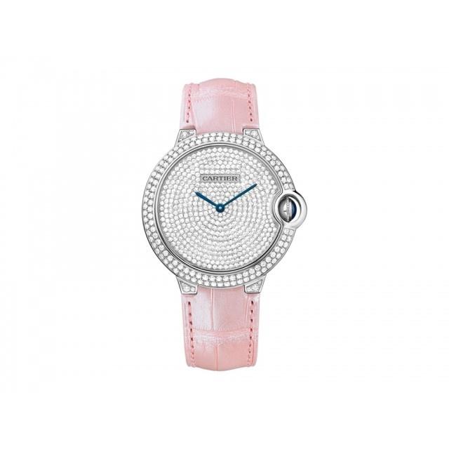 Cartier Women's WE902042 Ballon Bleu Diamonds Pink Leather Watch