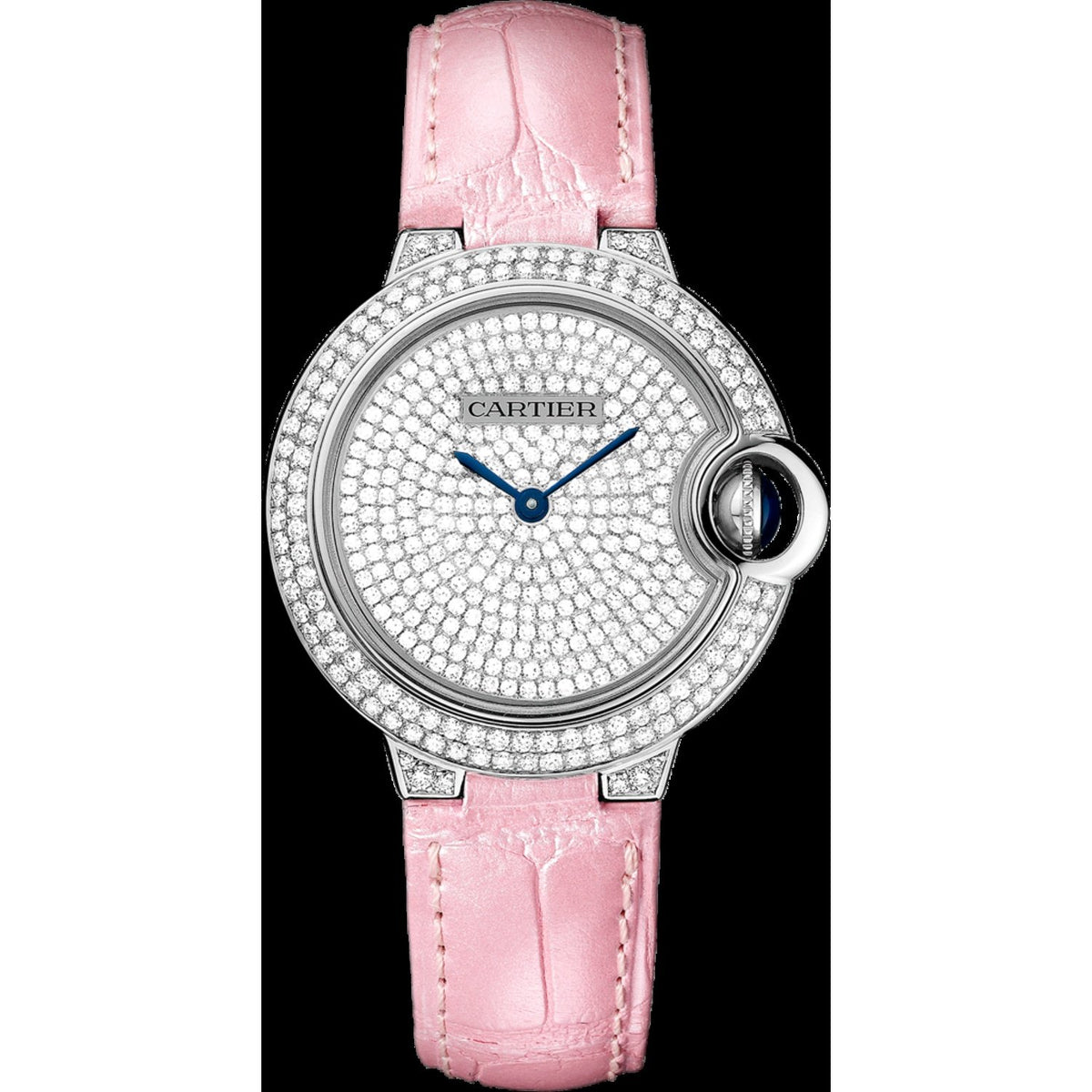 Cartier Women's WE902047 Ballon Bleu Diamonds Pink Leather Watch