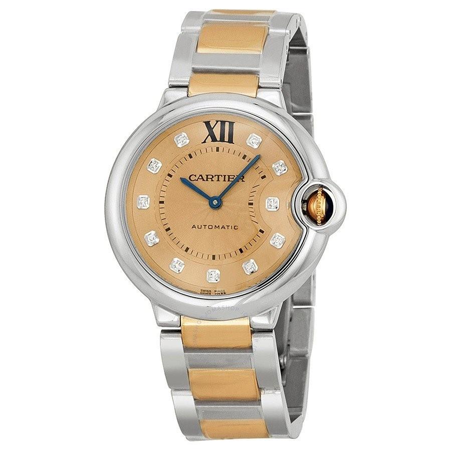 Cartier Women&#39;s WE902054 Ballon Bleu Diamonds Two-Tone Stainless Steel Watch