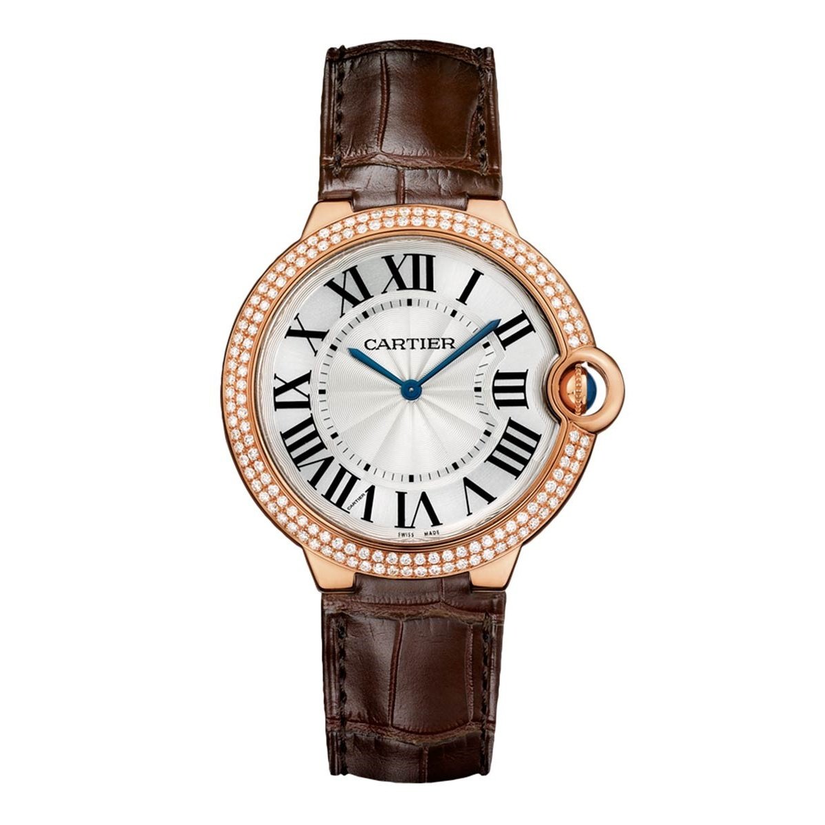Cartier Men's WE902055 Ballon Bleu Brown Leather Watch