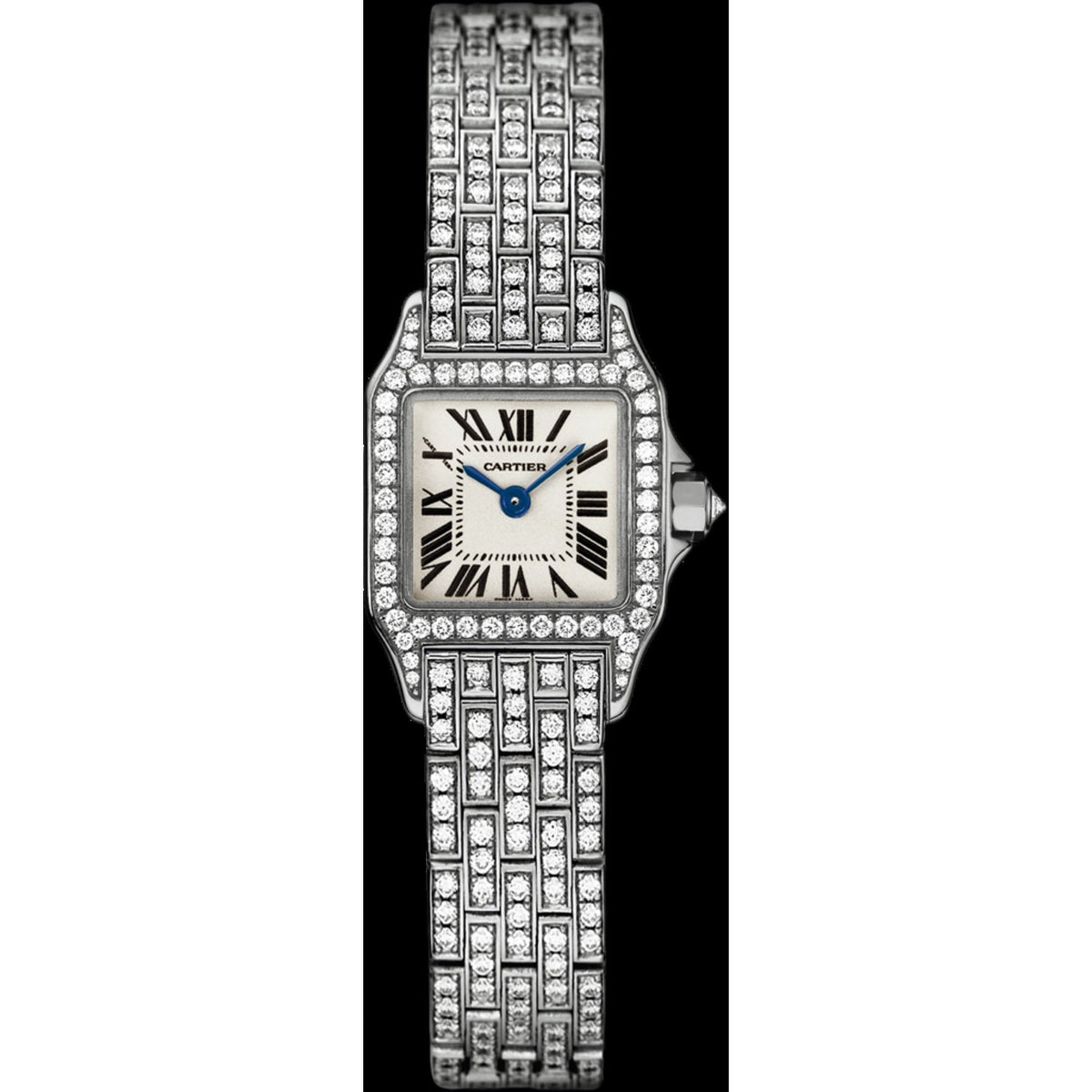 Cartier Women's WF9005YA Santos White Gold-Tone Stainless Steel Watch