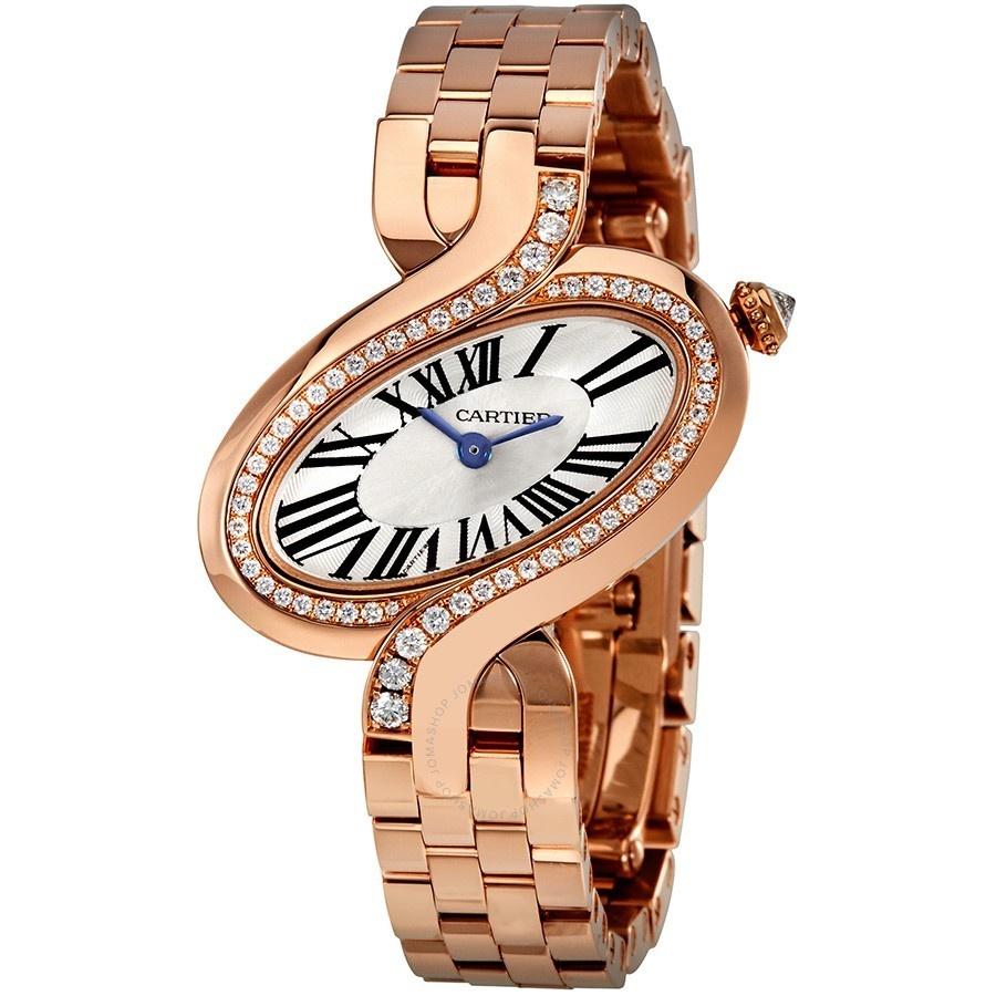 Cartier Women&#39;s WG800003 Delices De Cartier Rose Gold-tone Stainless Steel Watch