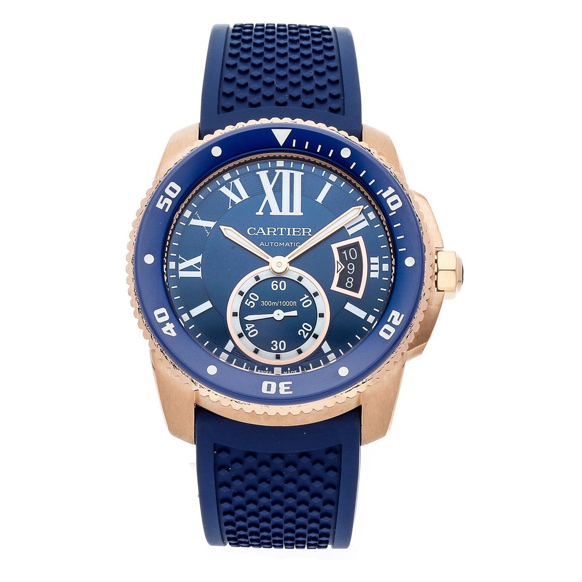 Cartier Men's WGCA0010 Calibre De Cartier Blue Rubber Watch