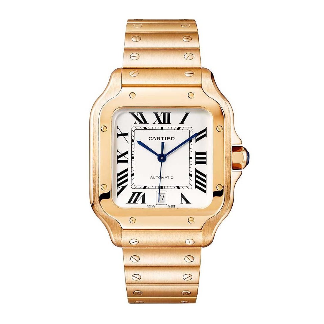 Cartier Men's WGSA0007 Santos Rose Gold-Tone 18kt Rose Gold Watch