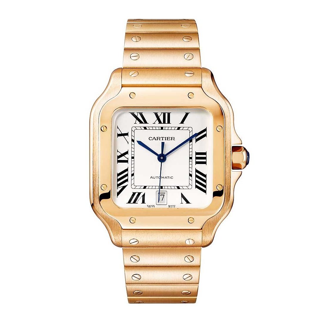 Cartier Men&#39;s WGSA0007 Santos Rose Gold-Tone 18kt Rose Gold Watch