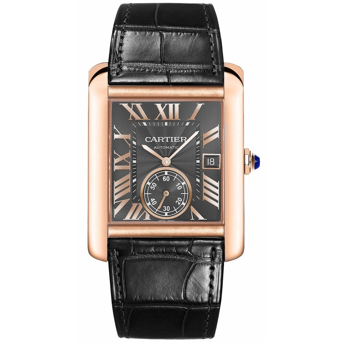 Cartier Men's WGTA0014 Tank Black Leather Watch