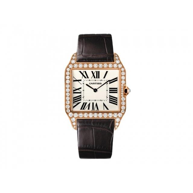 Cartier Men's WH100751 Santos Brown Leather Watch