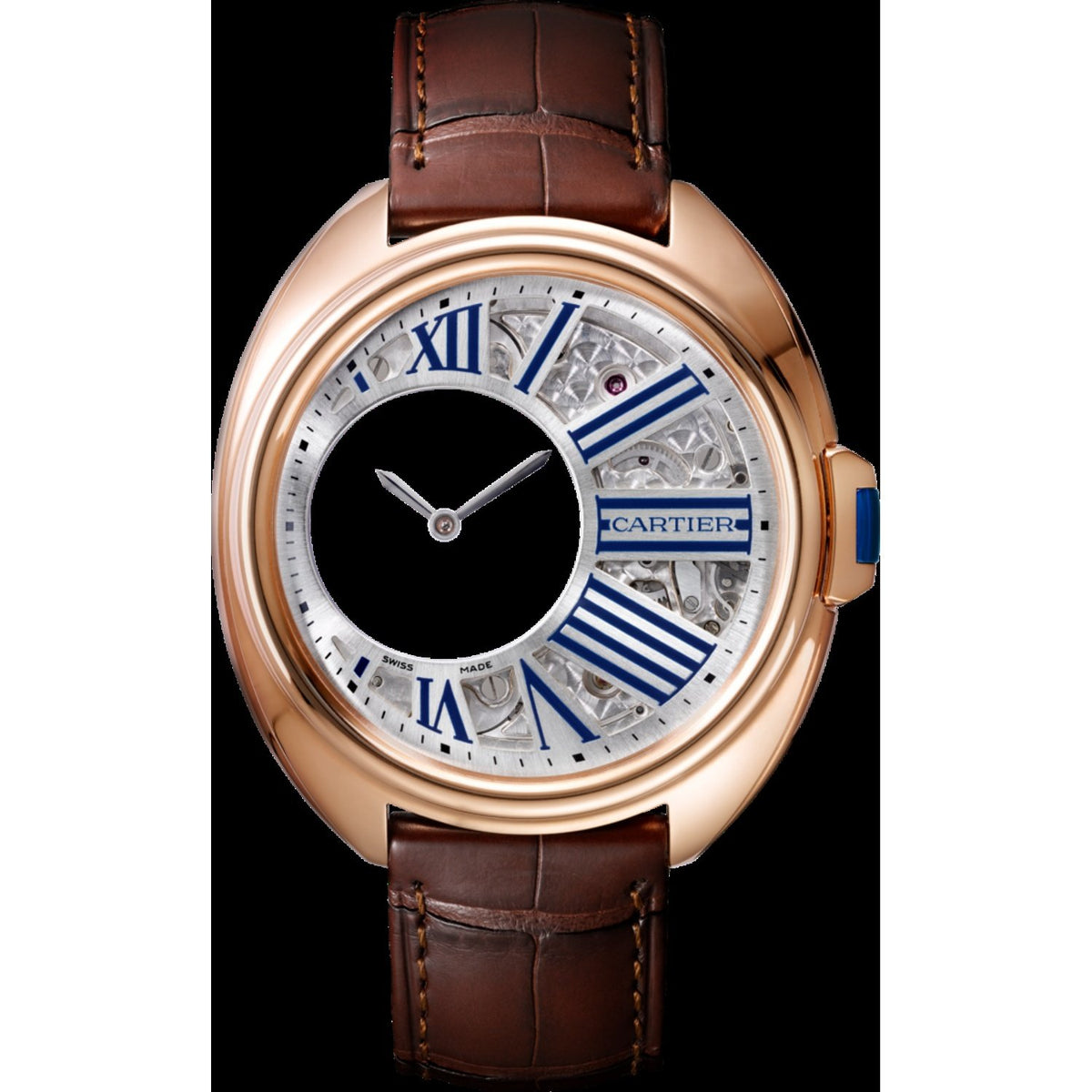 Cartier Men's WHCL0002 Cle De Cartier Brown Leather Watch