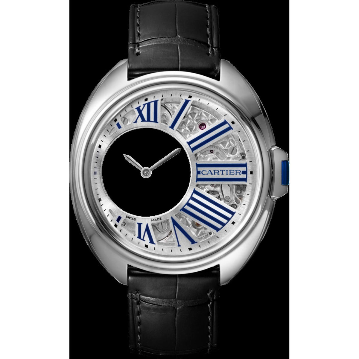 Cartier Men's WHCL0003 Cle De Cartier Black Leather Watch