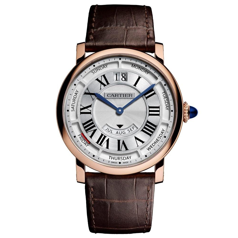 Cartier Men's WHRO0002 Rotonde De Cartier Brown Leather Watch