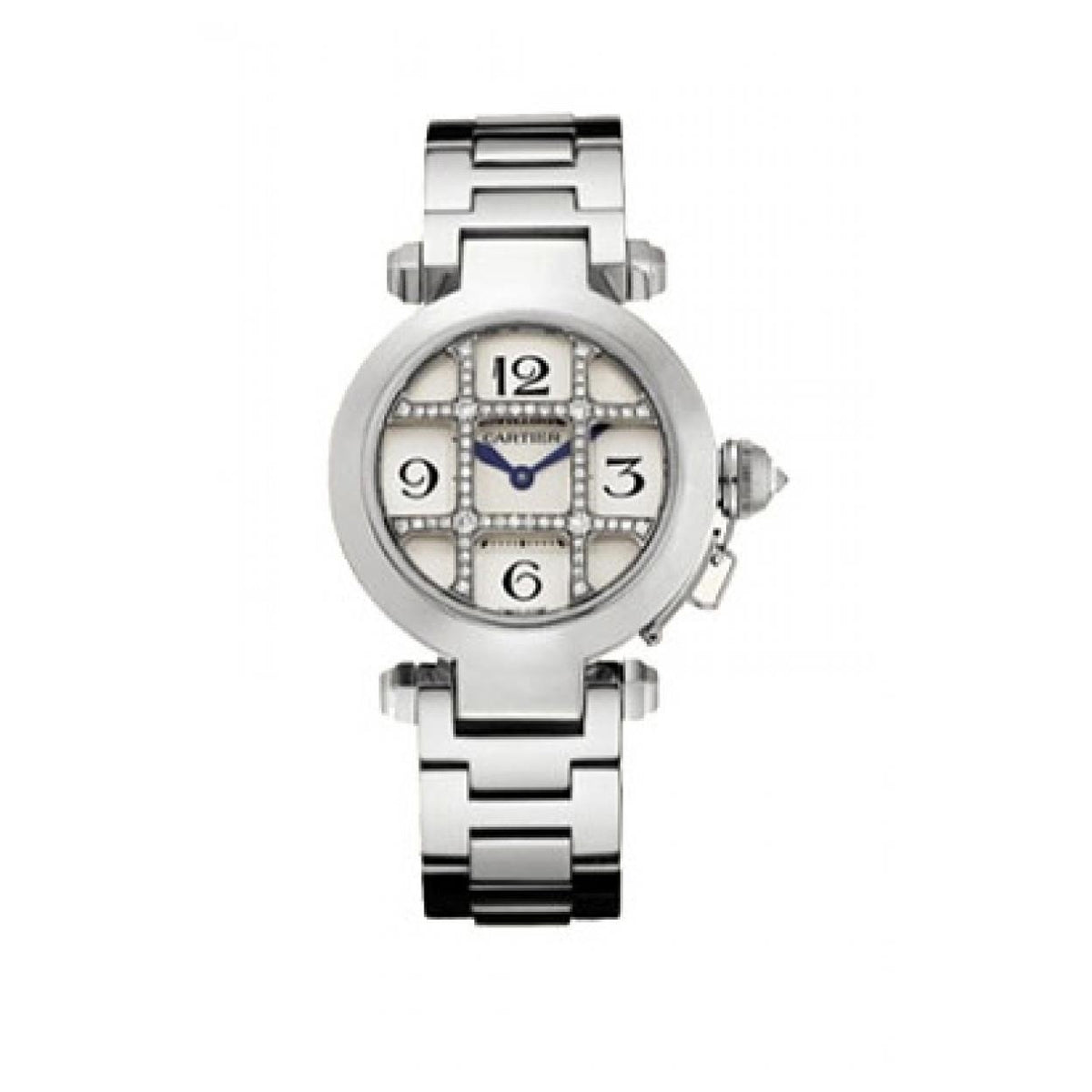 Cartier Women's WJ11934G Pasha Diamond Pave 18kt White Gold Watch