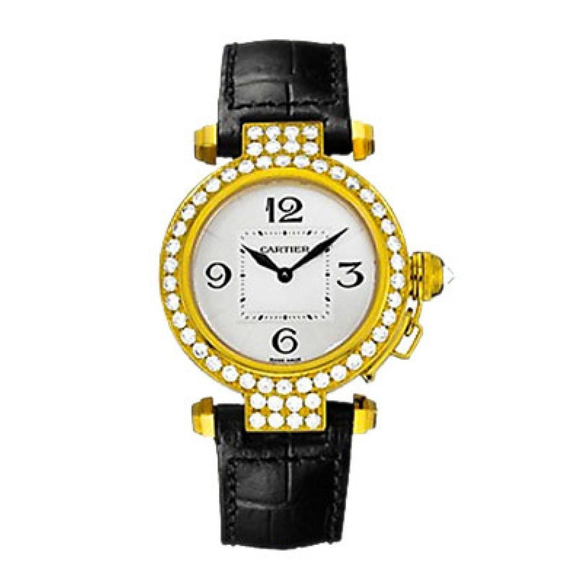 Cartier Women&#39;s WJ11941G Pasha Gold-Tone Leather Watch