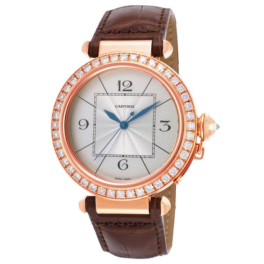 Cartier Men's WJ120151 Pasha Brown Leather Watch