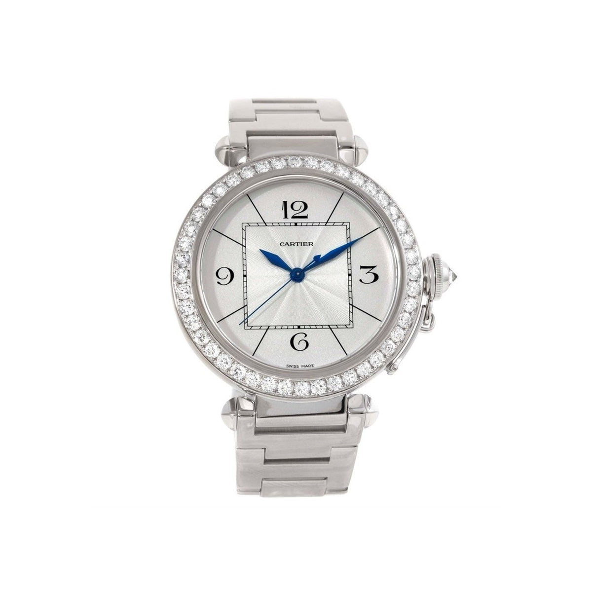 Cartier Women's WJ1202M9 Pasha 18kt White Gold with Sets of Diamond Watch
