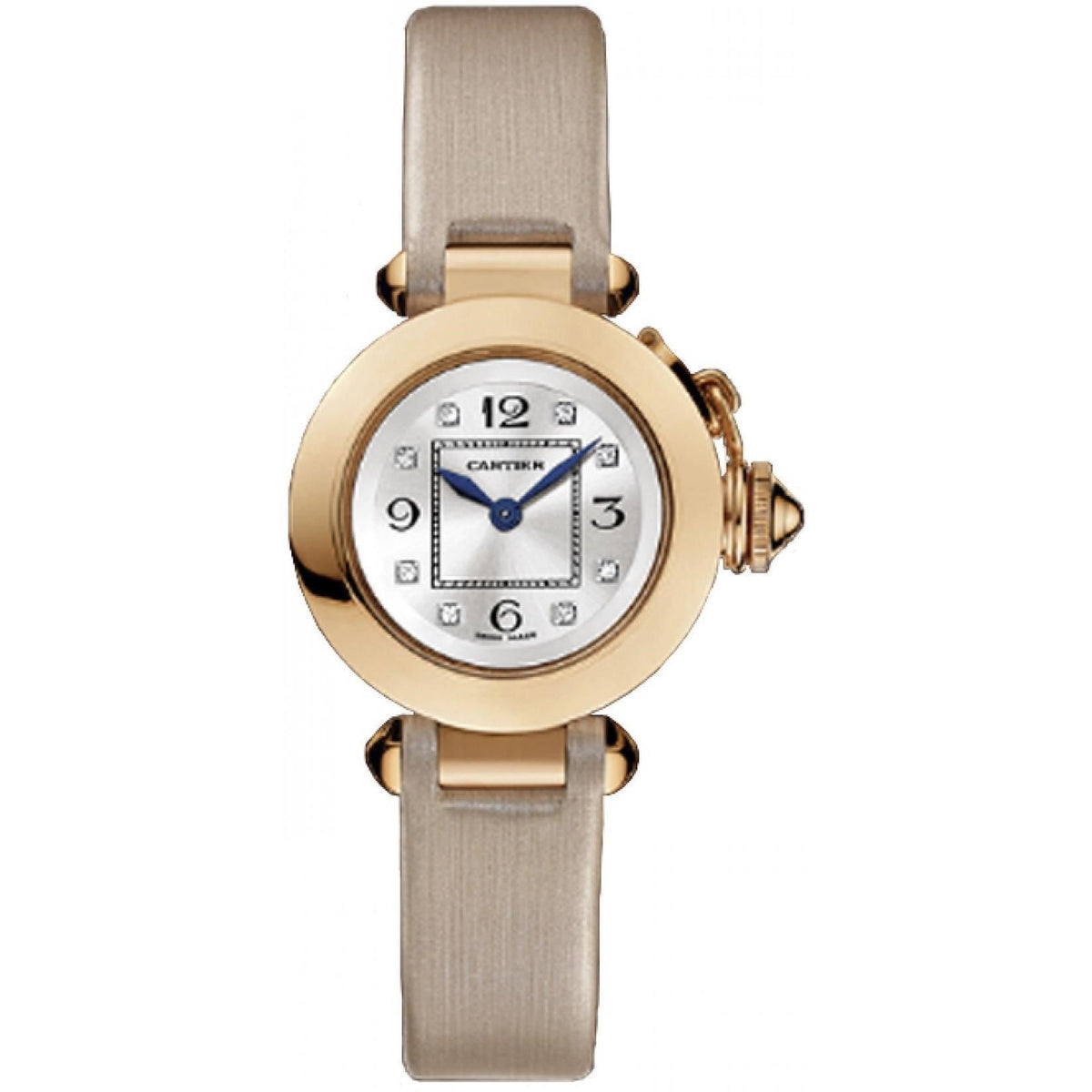 Cartier Women's WJ124028 Pasha de Cartier 18kt Rose Gold Diamond Beige Satin Watch