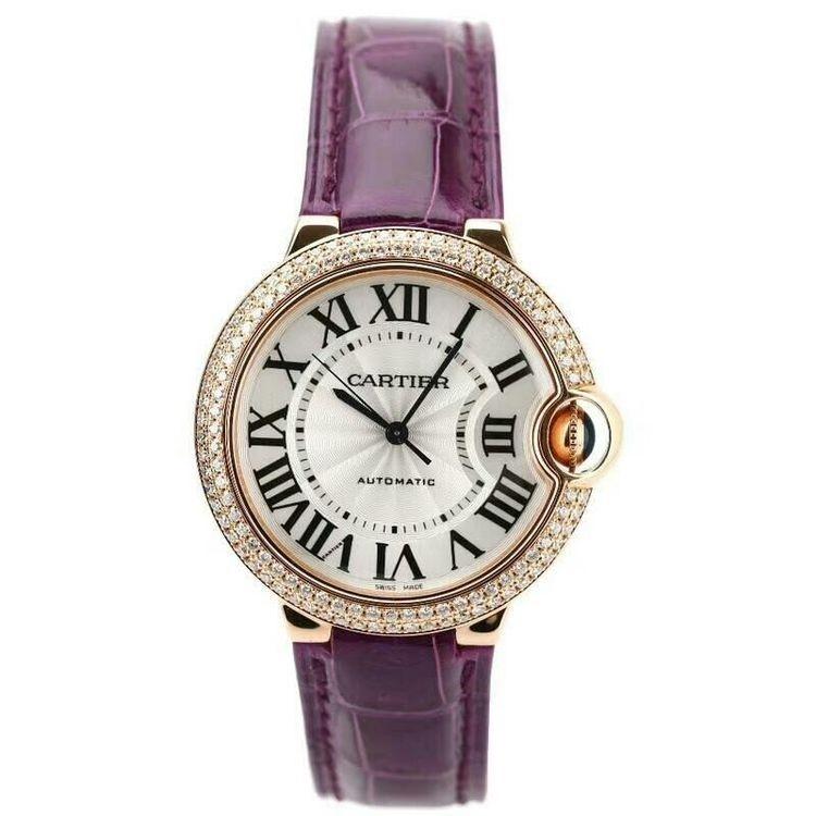 Cartier Women's WJBB0018 Ballon Bleu Purple Leather Watch