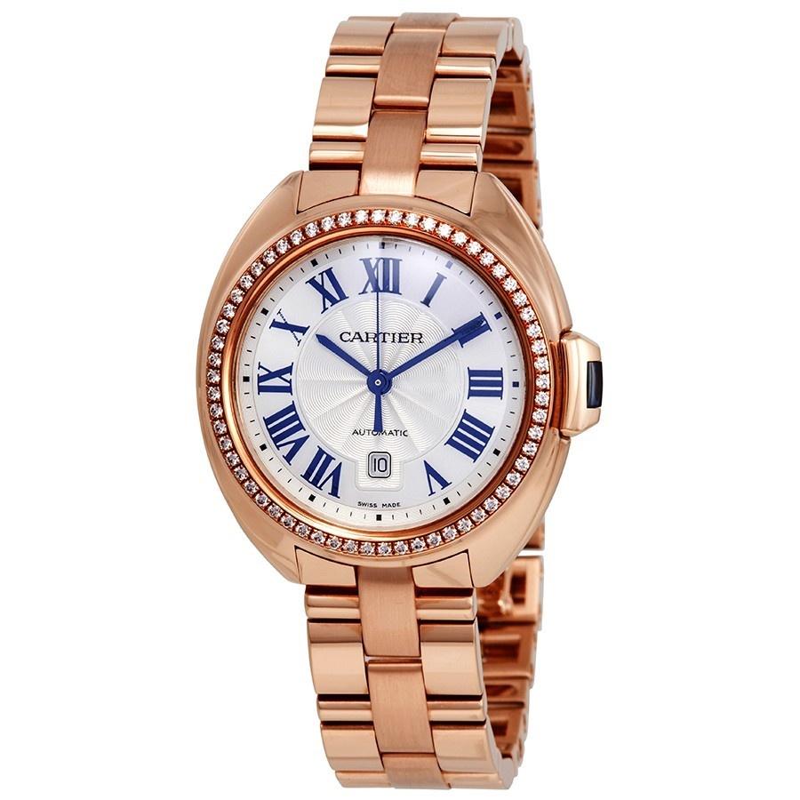 Cartier Women&#39;s WJCL0003 Cle De Cartier Rose Gold-Tone Stainless Steel Watch