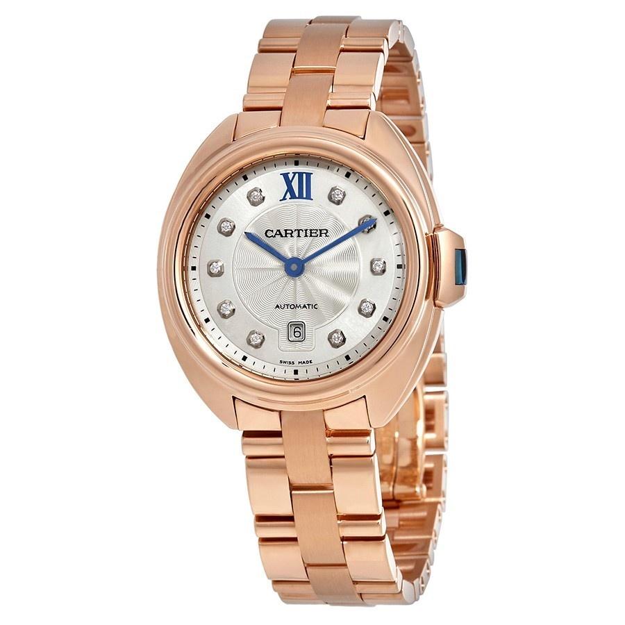Cartier Women's WJCL0034 Cle De Cartier Diamond Rose Gold-Tone Stainless Steel Watch
