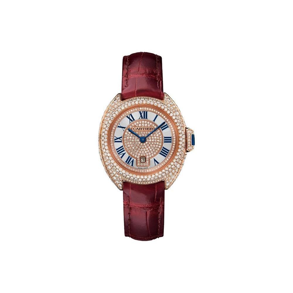 Cartier Women's WJCL0035 Cle Diamond Red Leather Watch