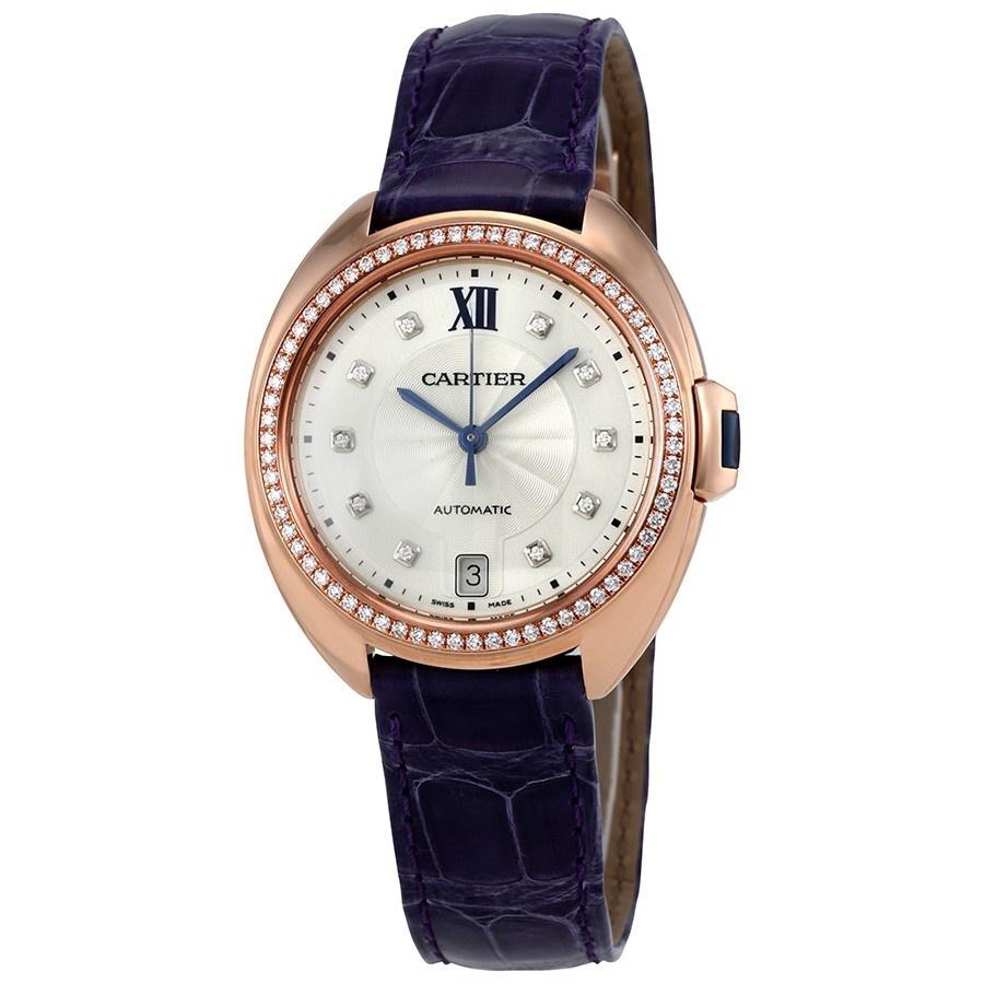 Cartier Women's WJCL0039 Cle Diamond Purple Leather Watch