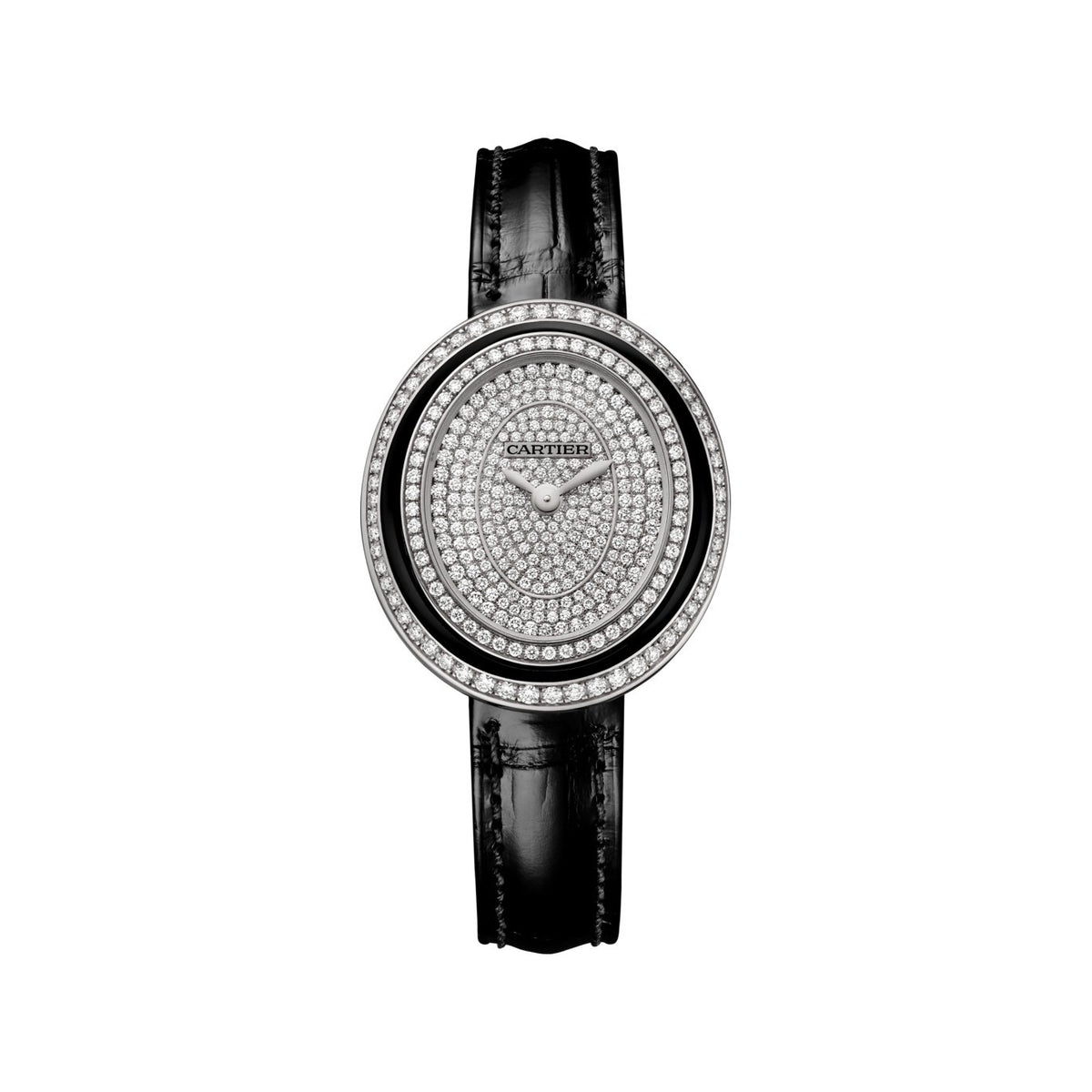 Cartier Women's WJHY0009 Hypnose Diamond Black Leather Watch