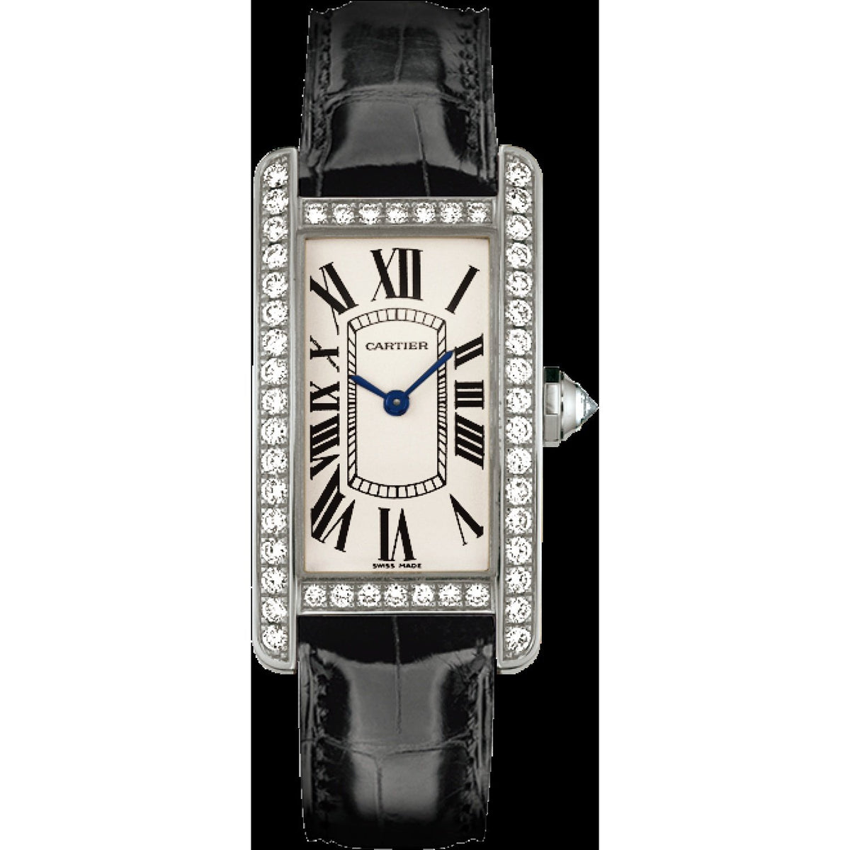 Cartier Men's WJTA0003 Tank Black Leather Watch