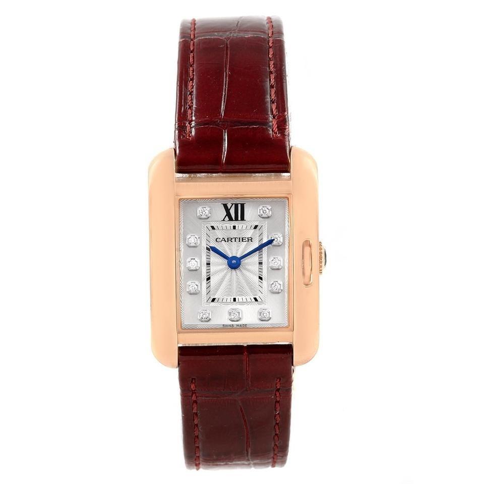 Cartier Women's WJTA0007 Tank Diamond Red Leather Watch